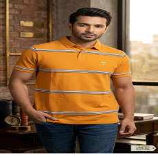 MANGROVE Men's Limited Edition Striped 100% Cotton Polo Shirt